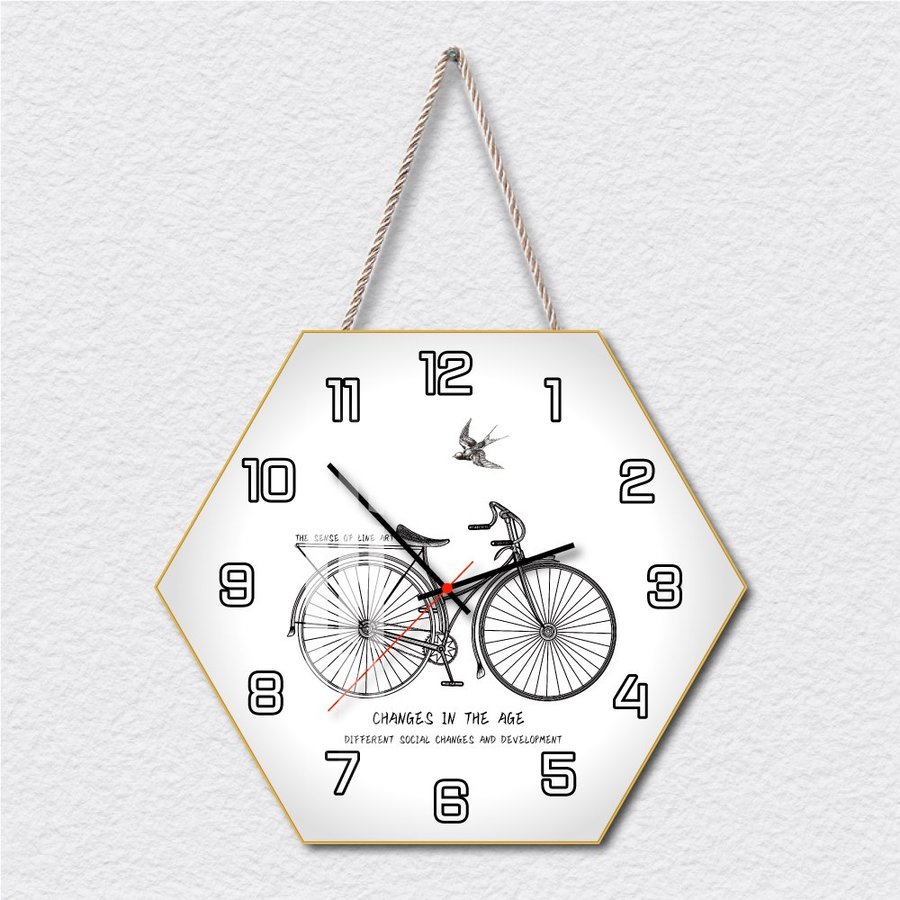 Tranh Đồng Hồ Dây Treo Tráng Gương Xe Đạp Nghệ Thuật