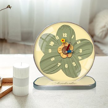 Tranh Đồng Hồ Để Bàn Hoa Xanh Nghệ Thuật
