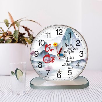 Tranh Đồng Hồ Để Bàn Thư Pháp Ơn Cô