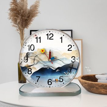 Tranh Đồng Hồ Để Bàn Thuyền Và Núi Non