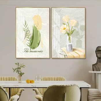 Tranh Treo Tường Bộ 2 Tấm Hoa Lá Nghệ Thuật 5