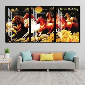 Tranh 3 Tấm Treo Tường Mã Đáo Thành Công