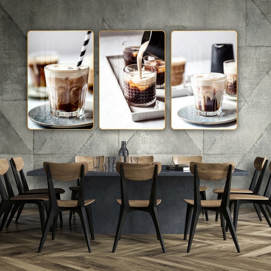 Tranh 3 Tấm Treo Tường Coffee Nghệ Thuật Mẫu 12