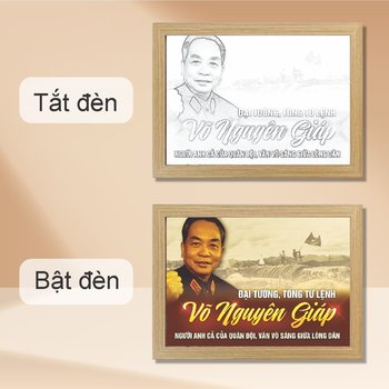 Tranh Đèn Led Acrylic 3D Đổi Màu 3 Chế Độ Đại Tướng Võ Nguyên Giáp