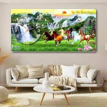 Tranh Đồng Hồ Nổi 3D Mã Đáo Thành Công Đại Cát Đại Lợi