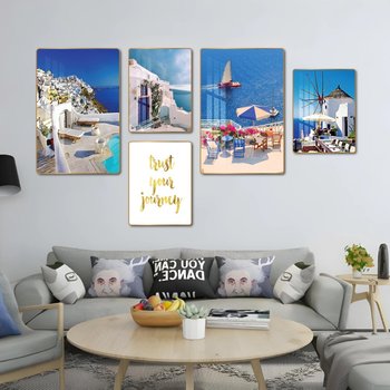 Tranh treo tường bộ 5 tấm phong cảnh biển nghệ thuật mẫu 783