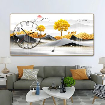 Tranh Đồng Hồ Nổi 3D Phong Cảnh Núi Non Trùng Điệp