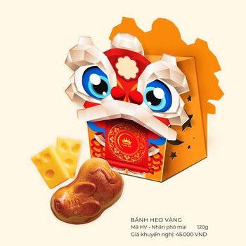 Bánh trung thu Kinh Đô Lân Vàng 60g - Dành Cho Thiếu Nhi (HV)