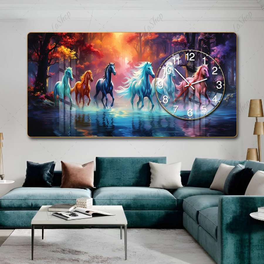 Tranh Đồng Hồ Nổi 3D Mã Đáo Thành Công Lộc Phát