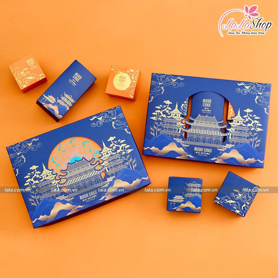 Hộp 4 Bánh Trung Thu Cung Đình Kèm Trà Tân Dân Lợi