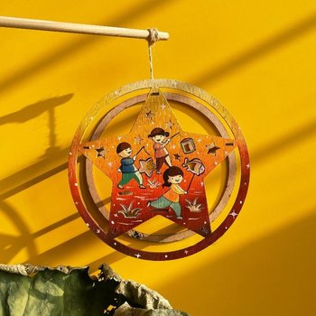 Lồng Đèn Trung Thu Bằng Gỗ Các Bé Vui Rước Đèn