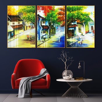 Tranh treo tường phong cách sơn dầu phong cảnh phố cổ
