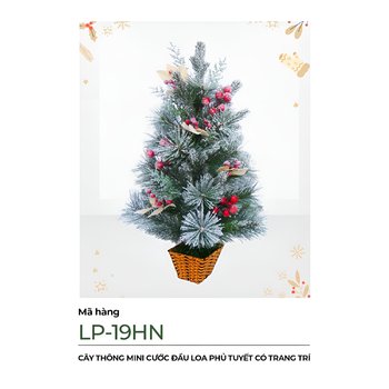 Cây thông mini cước đầu loa phủ tuyết