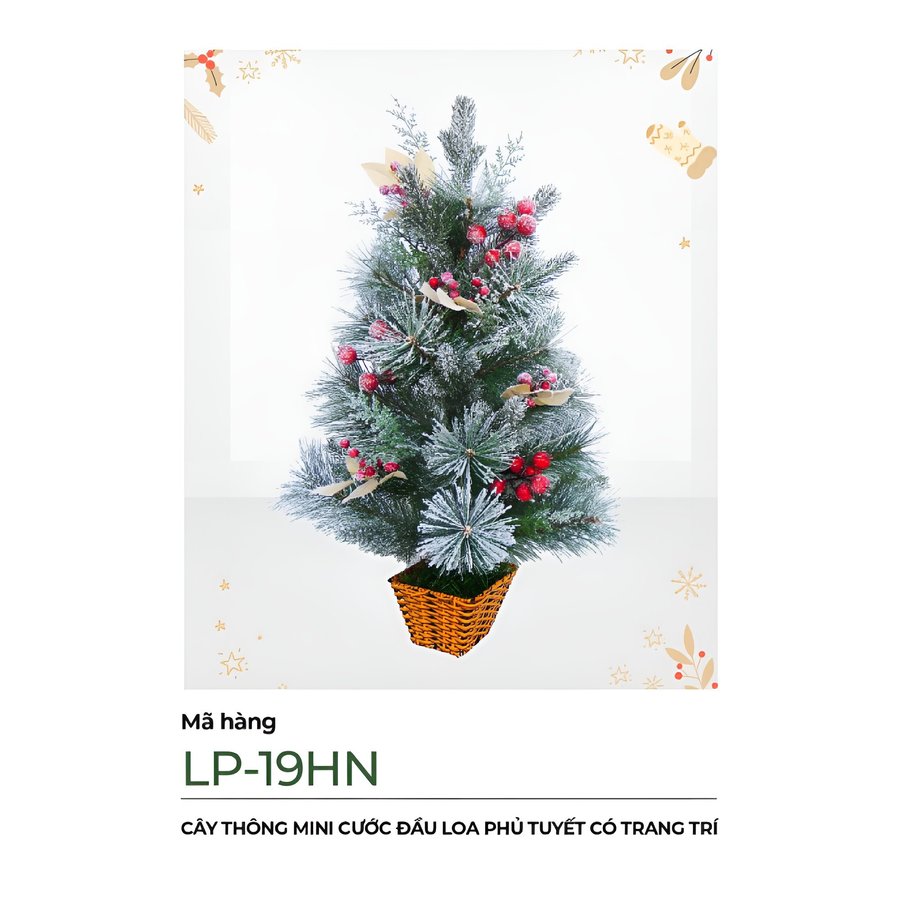 Cây thông mini cước đầu loa phủ tuyết