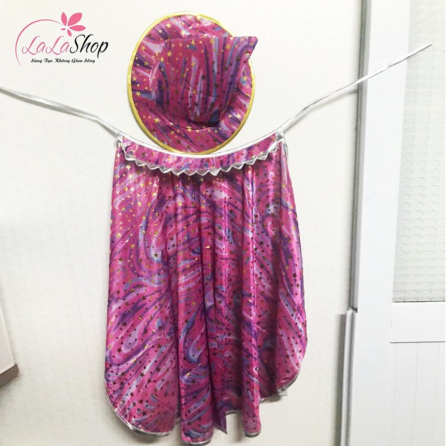 Phụ Kiện Hóa Trang Halloween Áo Choàng Bảy Màu Kèm Nón