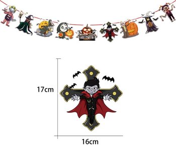 Đồ treo trang trí Halloween Set Dây Treo 9 Hình Phù Thủy Và Bù Nhìn Đáng Sợ