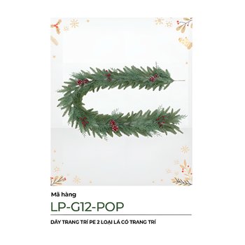 Dây Trang Trí Noel PE 2 Loại Lá Có Trang Trí 2m1