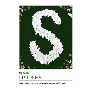 Dây Trang Trí Noel Đầu Tròn Màu Trắng-Phủ Tuyết 2m7