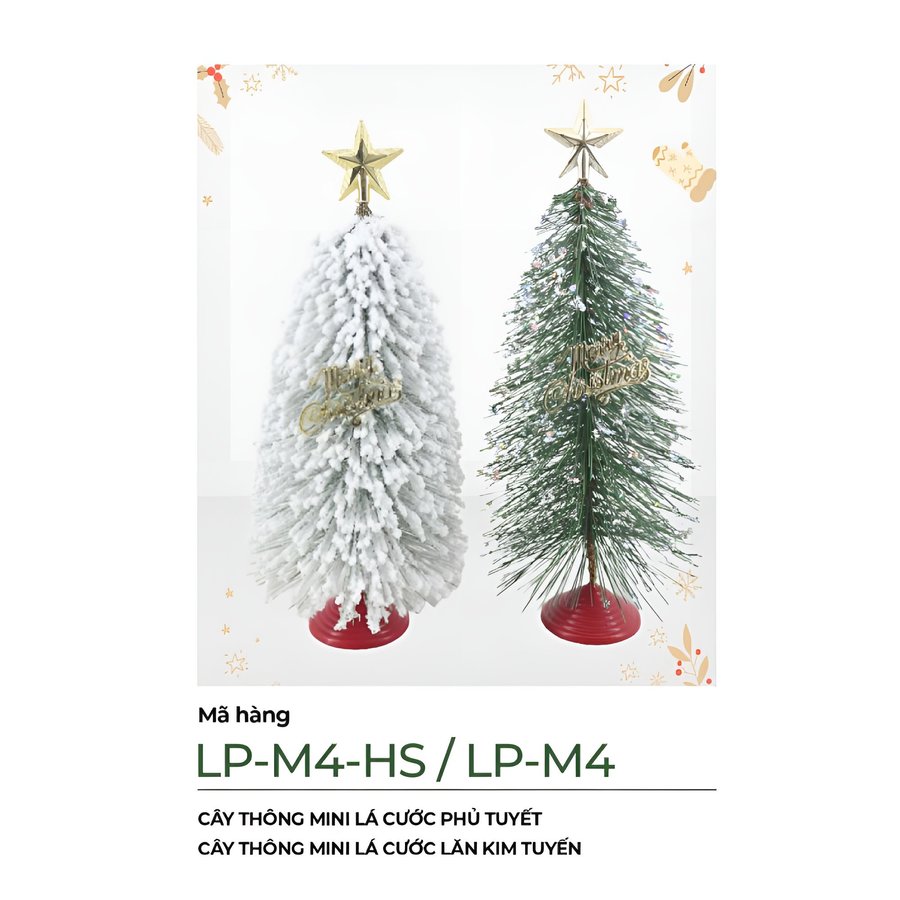 Cây Thông Noel Mini Lá Cước Lăn Kim Tuyến