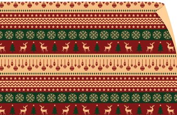 Set 5 Giấy Gói Quà Nền Thổ Cẩm Bông Tuyết và Tuần Lộc