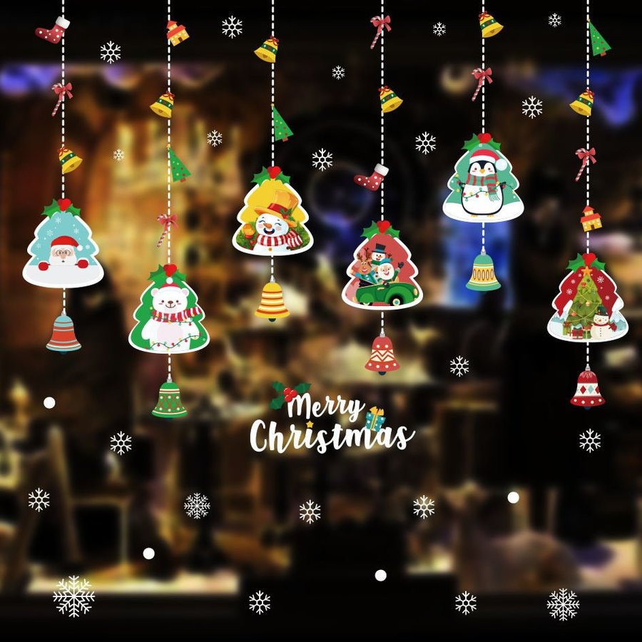 Decal tĩnh điện 2 mặt trang trí noel Dây Chuông Giáng Sinh