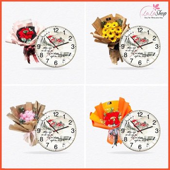 Combo đồng hồ kèm hoa sáp thơm cao cấp mẫu 4