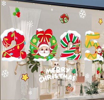 Decal tĩnh điện 2 mặt trang trí noel 2025 Merry Christmas
