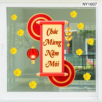 Decal Trang Trí Tết Chúc Mừng Năm Mới
