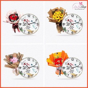 Combo đồng hồ kèm hoa sáp thơm cao cấp mẫu 2