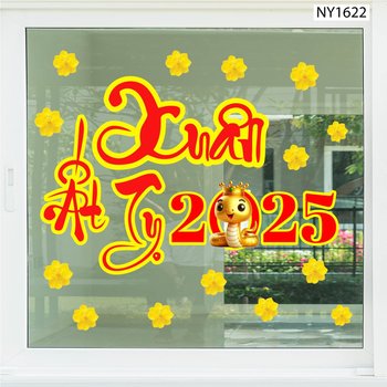 Decal Trang Trí Tết chào mừng xuân Ất Tỵ 2025
