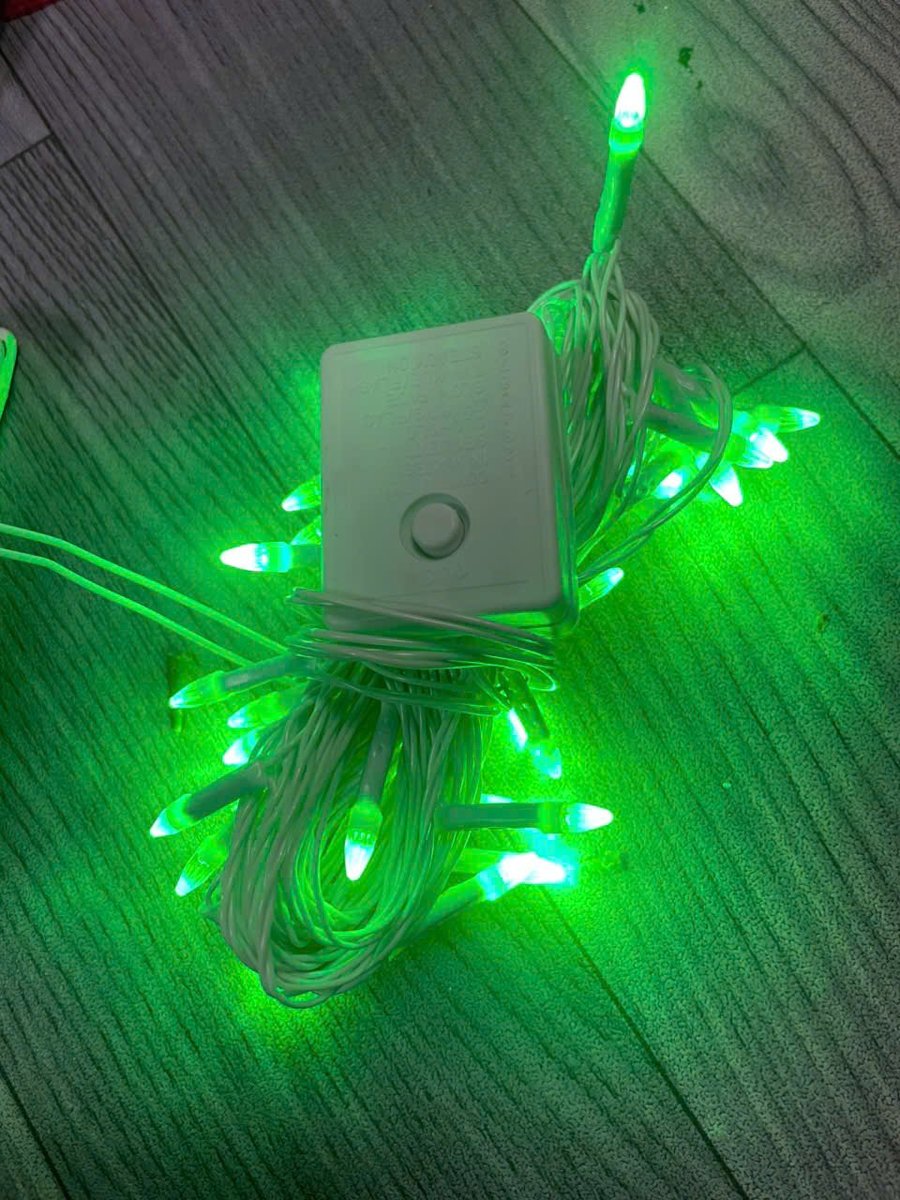 Dây đèn nhọn 7m chớp 8 chế độ - Ánh sáng xanh lá