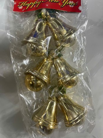 Đồ trang trí noel set 3 chuông đôi bóng 4cm treo trang trí noel