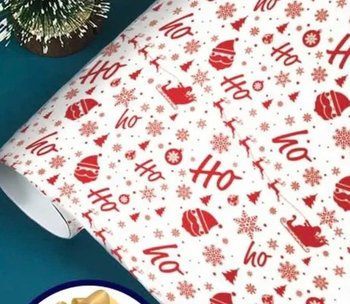 Giấy gói quà họa tiết hoa tuyết đỏ