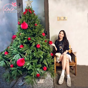 Quả Châu Nhung Đỏ Phụ Kiện Trang Trí Cây Thông Noel (1 quả)