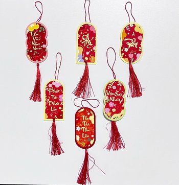 Set 6 Lộc Treo Đỏ Chúc Xuân May Mắn Trang Trí Tết