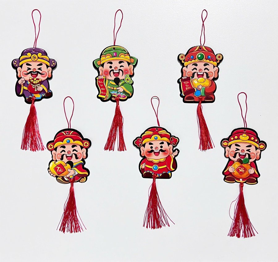 Set 6 lộc treo thần tài tài lộc tiền vô như nước treo trang trí ngày tết
