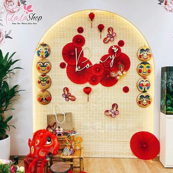 Mành Tăm Tre Làm Tiểu Cảnh Trang Trí Tết