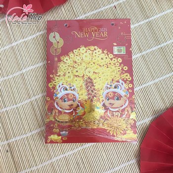 Bloc lịch giấy trang trí tết 2025