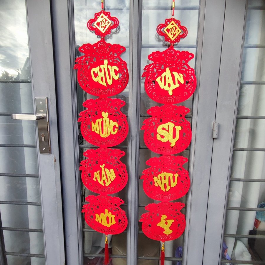 Cặp liễn câu đối hủ vàng tài lộc 1m3 Chúc mừng năm mới - Vạn sự như ý