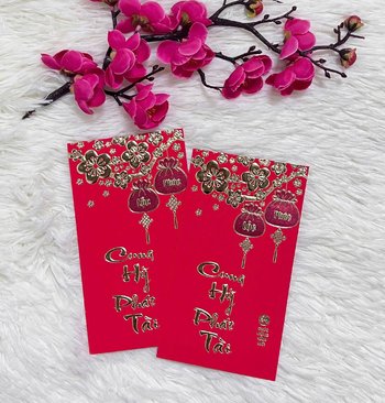 Combo 6 Bao Lì Xì Tết Màu Đỏ Cung Hỷ Phát Tài