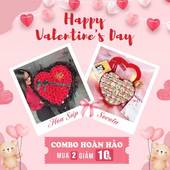 Set Quà Tặng Valentine Hoa sáp Cao Cấp Và Socola Chữ Love