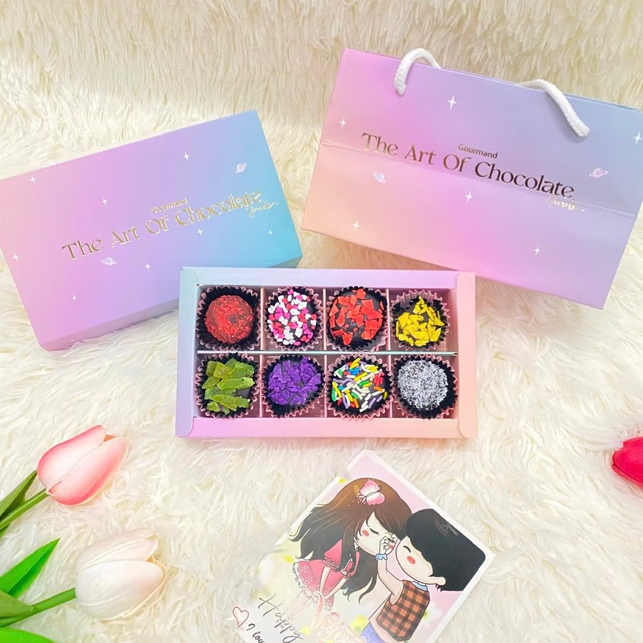 Hộp 8 viên socola Truffle ngọt ngào mẫu 2