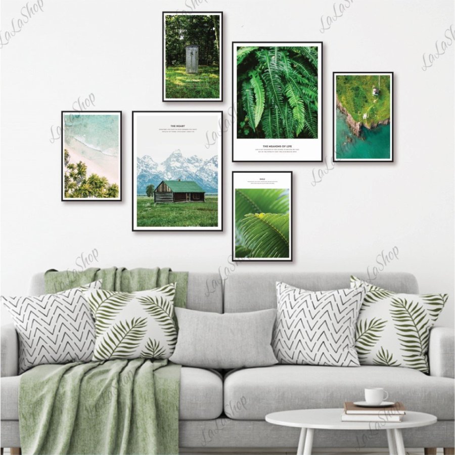 Set 6 Tranh Dán Tường Phong Cảnh Biển Thiên Nhiên Có Keo Sẵn Size lớn: gồm 4 tranh 20x30cm và 2 tranh 30x40cm