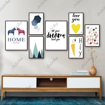 Set 7 Tranh Dán Tường Trừu Tượng Có Keo Sẵn size nhỏ gồm 5 tranh 10x15cm và 2 tranh 15x20cm (S)