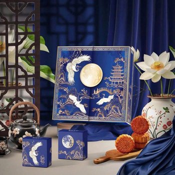 Hộp 4 Bánh Trung Thu Tân Dân Lợi Thiên Hạc Minh Nguyệt