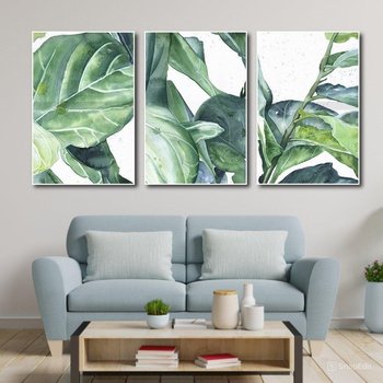 Tranh treo tường lá xanh nghệ thuật trang trí không gian tươi mát