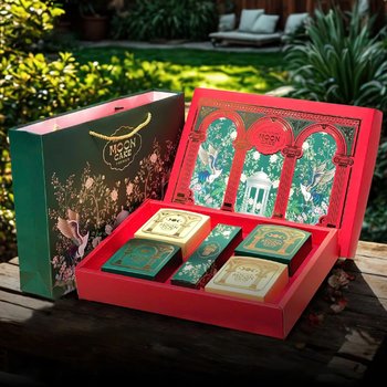 Hộp 4 Bánh Trung Thu Tân Dân Lợi Song Hạc Vinh Hoa Kèm Trà