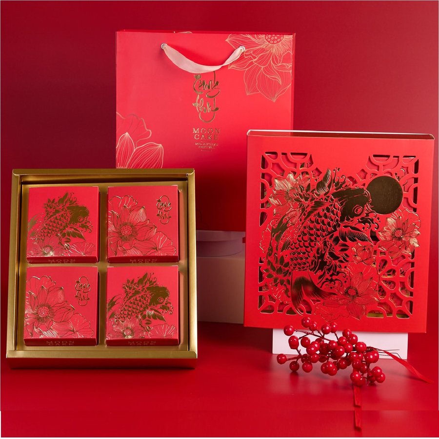 Hộp 4 Bánh Trung Thu Tân Dân Lợi Ngư Hoa Minh Nguyệt