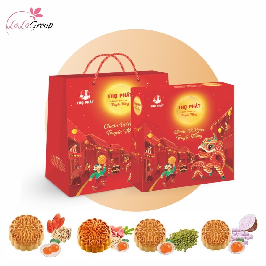 Hộp 4 Bánh Trung Thu Thọ Phát Phúc Lộc