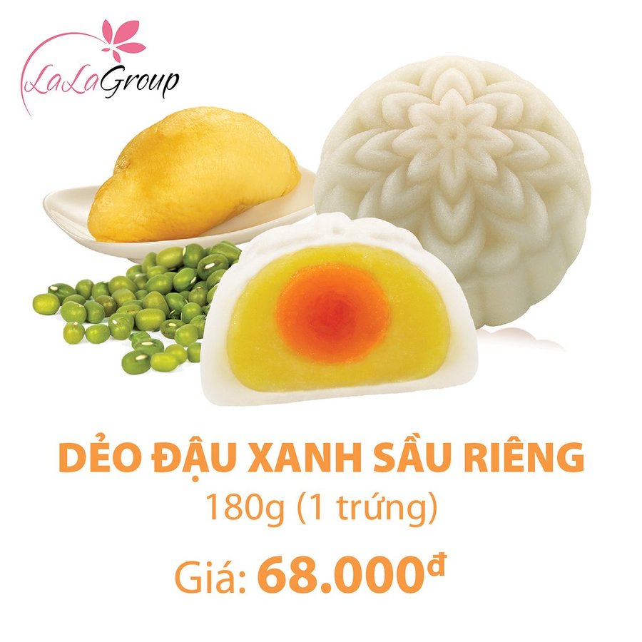 Bánh Trung Thu Kido Dẻo Đậu Xanh Sầu Riêng 1 trứng 180gr (DSR1)
